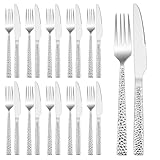 HaWare Steakbesteck für 12 Personen, 24-teilig Edelstahl Tafelmesser und -gabel, Messer und Gabel...
