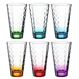 LEONARDO HOME 025923 Trinkglas OPTIC 6 Stück sortiert 300 ml violett, Glas, Bunt