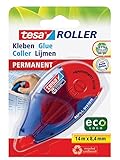 tesa Roller Kleben Permanent ecoLogo - Nachfüllbarer Kleberoller mit reißfestem Band &...