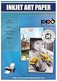 PPD A3 x 10 Blatt Inkjet Canvas Bedruckbares Fotopapier 340g Weiss, Matt, 100% Baumwolle PPD-59-10