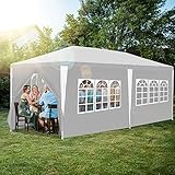 Fiqops Pavillon 3x6m Wasserdicht Stabil Partyzelt Hochwertiges PE Plane Festzelt UV-Resistent...