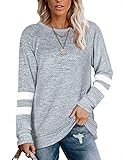 MOLERANI Damen Sweatshirts Freizeit Pullover Langarm Tunika Shirts für Leggings XL