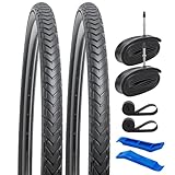 YunSCM 2er-Pack 28 Zoll Reifen 28x1.60 700X40C ETRTO 42-622 und 700C Schläuche FV48mm Presta...