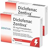 Diclofenac Zentiva® 25 mg - 2x 20 St – Schnell wirksame Schmerztabletten – fiebersenkende und...