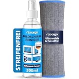 LICARGO Bildschirmreiniger Set 300ml - Streifenfrei & schonend - Display Reiniger mit Mikrofasertuch...