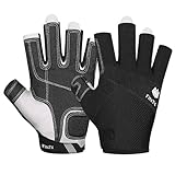 FitsT4 Sports Kajak Handschuhe 3/4-Finger gepolsterte Handfläche Mesh Rücken für Komfort Perfekt...