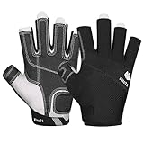 FitsT4 Sports Kajak Handschuhe 3/4-Finger gepolsterte Handfläche Mesh Rücken für Komfort Perfekt...