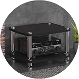 Audio Cabinet Stand Record Player Rack Power Amplifier Shelf - Storage Solution for Vinyl Records,...