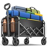 SURFOU Bollerwagen faltbar 160kg belastbar & 120L Volumen | Mit 360° All-Terrain Reifen | Robustes...