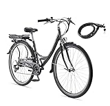 Teutoburg Senne Fahrrad Pedelec Citybike Elektrofahrrad schwarz, E-Bike 28 Zoll, 10,4 Ah/36V Lithium...