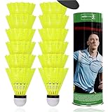 12x Federbälle, gelb für Badminton: Für Training und Wettkampf - Federball Badmintonbälle für...