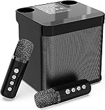 Karaoke Maschine,Bluetooth Karaoke Anlage mit 2 Mikrofonen, Lautsprecher Tragbares PA Anlage Karaoke...