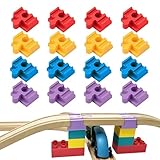 Yamobi Holzeisenbahn Verbindungen,16 Stück Holzgleis-Verbindungszapfen, Kompatibel mit Duplo und...