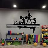 ZYAFANGOK Fitnessstudio-Wand, Sport-Fitness, Muskeln, Hantel-Wand, Vinyl, Fitnessstudio, dekorativer...