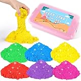 AtMini Kinetischer Sand Regenbogen Mix Set -5kg Spielsand with 6 Farbe，Knetsand für kinder...