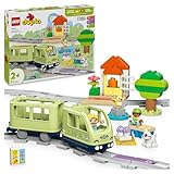 LEGO DUPLO Town Interaktive Abenteuer-Eisenbahn - Motorikspielzeug mit Lichtern und Geräuschen für...