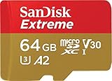 SanDisk Extreme microSDXC UHS-I Speicherkarte 64 GB für Actioncams und Drohnen + Adapter +...