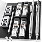 Nicpro 2 Stücke Druckbleistifte Set mit Etui, Automatische Metall Mechanische Bleistifte 0,5 mm und...