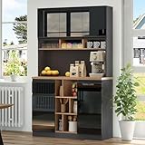Gegtuon Küchenschrank Vitrinenschrank, Buffetschrank Küchenschränke mit Regal und Türen für...