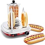 Salco HotDog Maker Retro-Style Diner-Style, Thermo-Control, Dampfgarer, Heizspieße für 2...