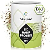 Genuino 65% Bio Hanfprotein Pulver 300g - veganes Proteinpulver aus Bio Hanfsamen - Premium...