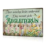 Putuo Decor Lustiges Gartenschild, Hier wächst kein Unkraut, das nennt sich Begleitgrün –...