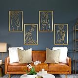 CXRYLZ-FUR Wanddeko Metall, Wandbilder Wohnzimmer Deko Modern, Wandkunst zum Aufhängen Abstrakte...