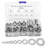 Flache Unterlegscheiben Set Edelstahl 684 Stück mit Sortimentskasten Insgesamt 9 Verschiedene...