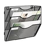 JEBELE 3 Fächer zusammensetzbarer Zeitschriftenhalter Zeitungshalter für Wand Büro Mesh Design A4...