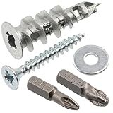 AERZETIX - Set mit 15 spiral­förmigen Metalldübeln für Gipskartonplatten Ø15 mm + 15...