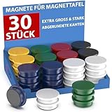 REORDA® Magnete für Magnettafel stark - 30x Starke Magnete für Whiteboard, Pinnwand, als...