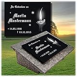 LaserArt24 Granit Grabstein, Grabplatte oder Grabschmuck mit dem Motiv Grabstein-gg31s und Ihrem...