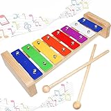 Xylophon für Kinder, Xylophon Glockenspiel Holz, Rhythm Musikinstrumente, Xylophon mit 2 Schlägel...