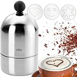 CILIO Kakaostreuer für Cappuccino, Schokostreuer für Milchschaum, Kakao Streuer Set mit 3 Barista...
