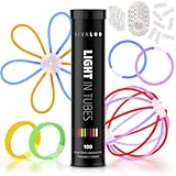 Vivaloo Knicklichter Party Set 100 Stück + Zubehör - Leuchtstäbe mit Verbinder für...