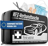 Auto Verbandskasten 2024 [EUROPAWEIT GÜLTIG] & geprüft (StVO konform) - KFZ Erste-Hilfe-Set...