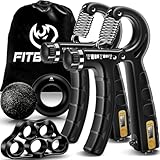 FitBeast Handtrainer Trainingsset (5-teilig), 2 Unterarmgriff Einstellbare Widerstand Handgreifer,...