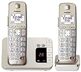Panasonic KX-TGE262GN Schnurlostelefon mit Anrufbeantworter (Bis zu 1.000 Telefonnummern sperren,...