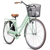 Bergsteiger Amsterdam 26 Zoll, 28 Zoll Damenfahrrad, ab 150 cm, Korb, Fahrrad-Licht, Damen-Citybike...