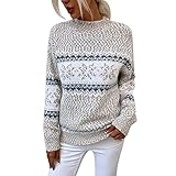 MKIUHNJ Weihnachtspullover Damen Lustig Ugly Christmas Sweater Damen Winter Rundhals Pulli...