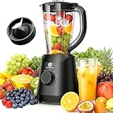 SUPERLEX Standmixer Smoothie Maker 500W Mixer Blender mit 1,5 L Becher 2 Geschwindigkeiten Pulse...