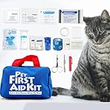 Haustier Erste-Hilfe-Set für Hund Katze, 63 Stück Notfall-Überlebenstasche für Haustiere, Tiere,...