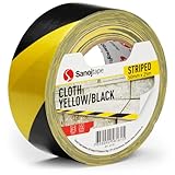 Sanojtape Hochleistungs-Gaffer-Tape 50mm x 25m Schwarz-Gelb Gestreift für Warnmakierungen und...