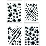 Einschuss-Löcher Sticker Set I 4 Blätter Bullet-Holes als Auto-Aufkleber, Auto Aufkleber 3D...