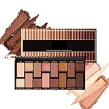 Lidschatten-Palette mit 16 Farben – neutrale braune Erdtöne und rosa Rosen, Glitzer, matte und...