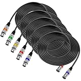 QWORK® 5 Stück 5M XLR Kabel, 3-pin XLR Mikrofonkabel Stecker auf Buchse, Störungsfreies...