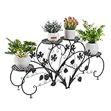 unho Blumenständer Metall,Blumentreppe Blumenregal 2er Set, Pflanzenregal für...