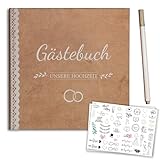 Bridela - Hochzeit Gästebuch - Gästebuch Hochzeit - Langlebiges Hardcover des Hochzeitsgästebuch...