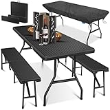 KESSER® Bierzeltgarnitur 3-teilig Set Tisch & 2x Bank | Buffettisch für drinnen & draußen...
