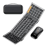 ProtoArc XKM01 Faltbare Tastatur und Maus | Full-Size Bluetooth Tastatur Klappbar mit Ziffernblock |...